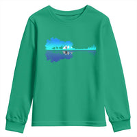 Guitar Lake Shadow Youth Sweatshirt Acoustic Guitarist Musician Nature Lover - Wonder Print Shop