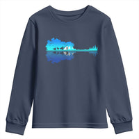 Guitar Lake Shadow Youth Sweatshirt Acoustic Guitarist Musician Nature Lover - Wonder Print Shop