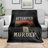 Funny Literary Throw Blanket Attempted Murder Two Crows Bird on Branch - Wonder Print Shop