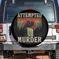 Funny Literary Spare Tire Cover Attempted Murder Two Crows Bird on Branch - Wonder Print Shop