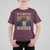 Funny Literary T Shirt For Kid Attempted Murder Two Crows Bird on Branch - Wonder Print Shop