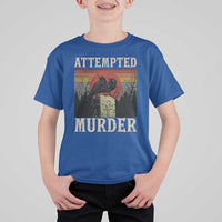 Funny Literary T Shirt For Kid Attempted Murder Two Crows Bird on Branch - Wonder Print Shop