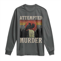 Funny Literary Long Sleeve Shirt Attempted Murder Two Crows Bird on Branch - Wonder Print Shop