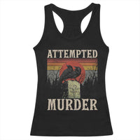 Funny Literary Racerback Tank Top Attempted Murder Two Crows Bird on Branch - Wonder Print Shop