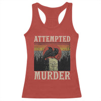 Funny Literary Racerback Tank Top Attempted Murder Two Crows Bird on Branch - Wonder Print Shop