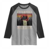 Funny Literary Raglan Shirt Attempted Murder Two Crows Bird on Branch - Wonder Print Shop