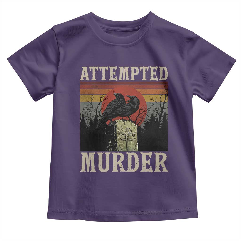 Funny Literary Toddler T Shirt Attempted Murder Two Crows Bird on Branch - Wonder Print Shop