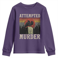 Funny Literary Youth Sweatshirt Attempted Murder Two Crows Bird on Branch - Wonder Print Shop