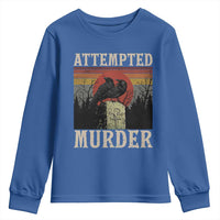 Funny Literary Youth Sweatshirt Attempted Murder Two Crows Bird on Branch - Wonder Print Shop