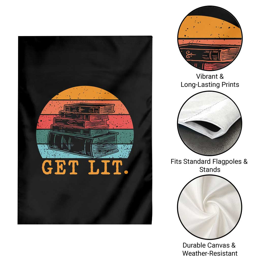 Book Lover Garden Flag Get Lit Literature Reading - Wonder Print Shop
