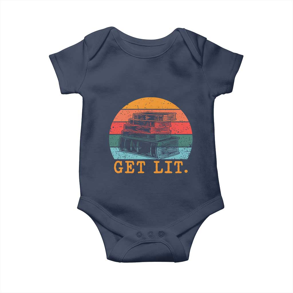 Book Lover Baby Onesie Get Lit Literature Reading - Wonder Print Shop