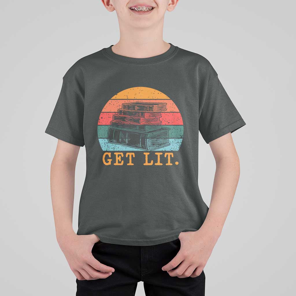 Book Lover T Shirt For Kid Get Lit Literature Reading - Wonder Print Shop