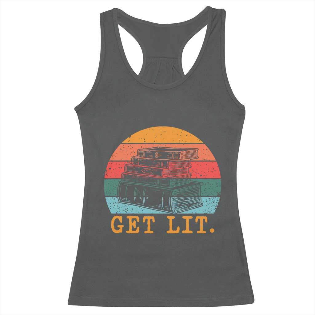 Book Lover Racerback Tank Top Get Lit Literature Reading - Wonder Print Shop