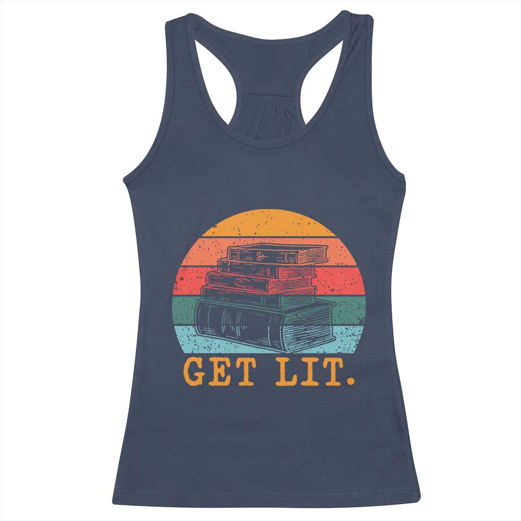 Book Lover Racerback Tank Top Get Lit Literature Reading - Wonder Print Shop