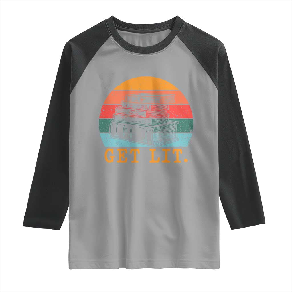 Book Lover Raglan Shirt Get Lit Literature Reading - Wonder Print Shop