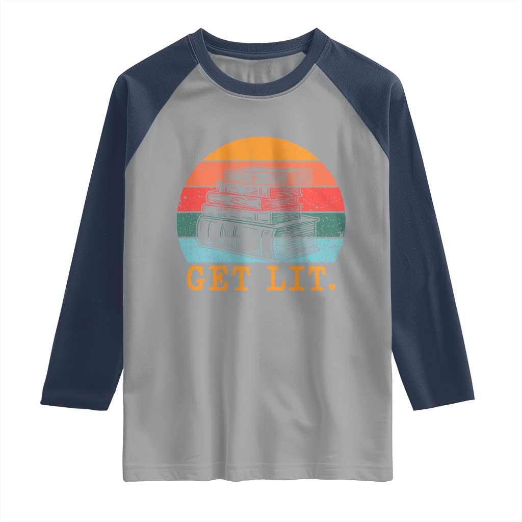 Book Lover Raglan Shirt Get Lit Literature Reading - Wonder Print Shop