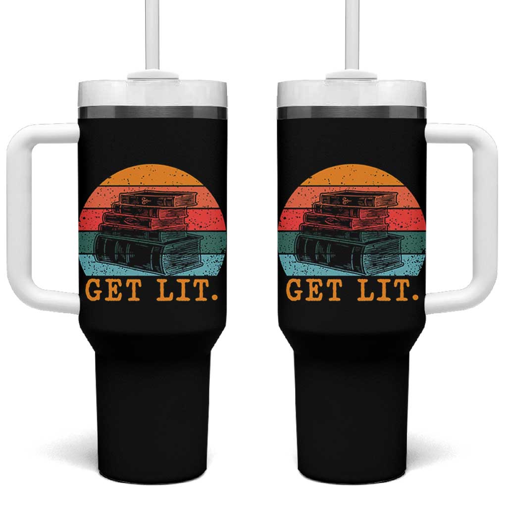 Book Lover Tumbler With Handle Get Lit Literature Reading