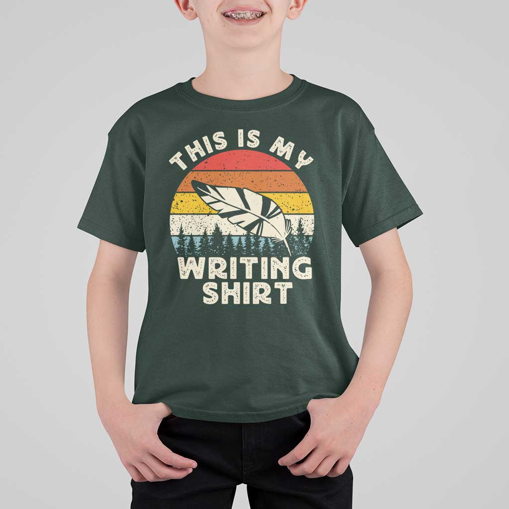 Funny Writer T Shirt For Kid This is My Writing Shirt Authors Poets Literature - Wonder Print Shop