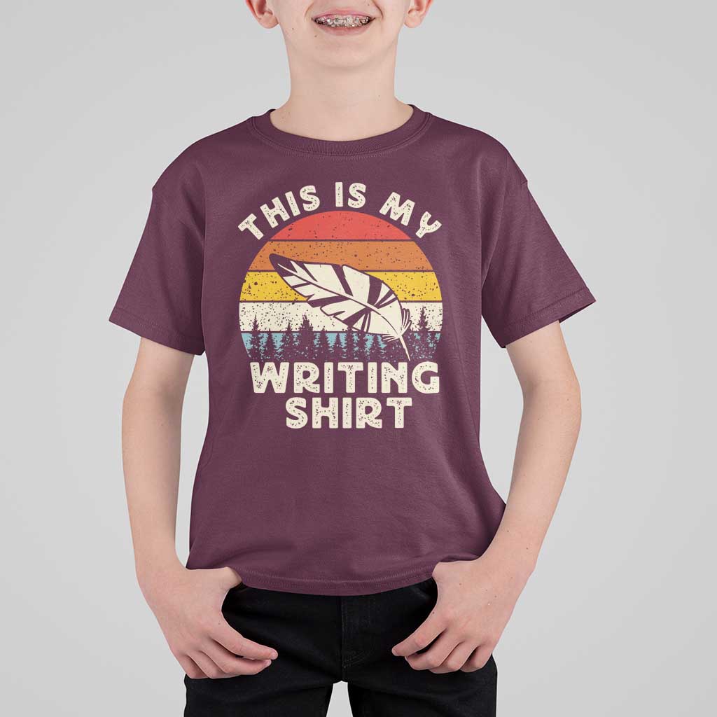 Funny Writer T Shirt For Kid This is My Writing Shirt Authors Poets Literature - Wonder Print Shop