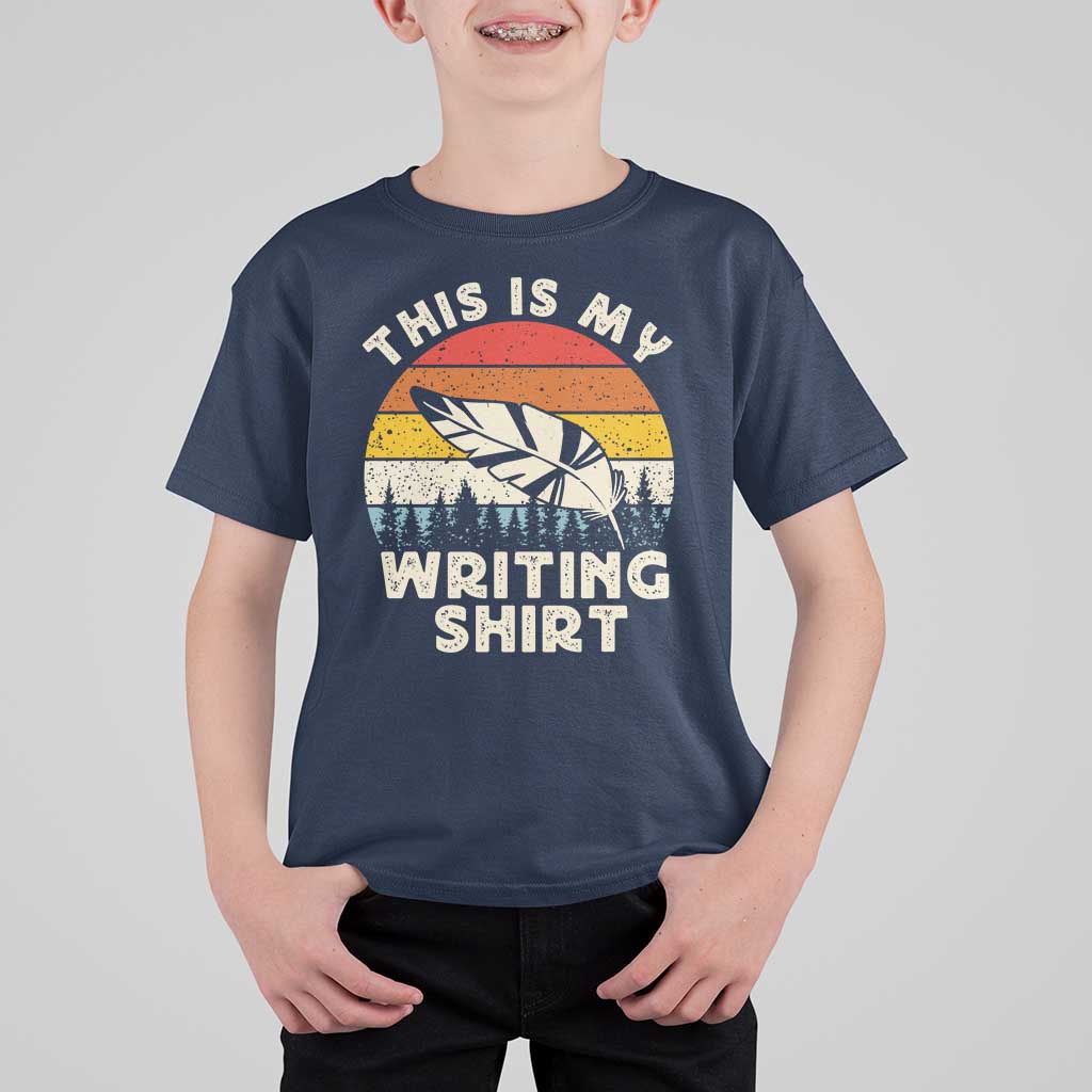 Funny Writer T Shirt For Kid This is My Writing Shirt Authors Poets Literature - Wonder Print Shop