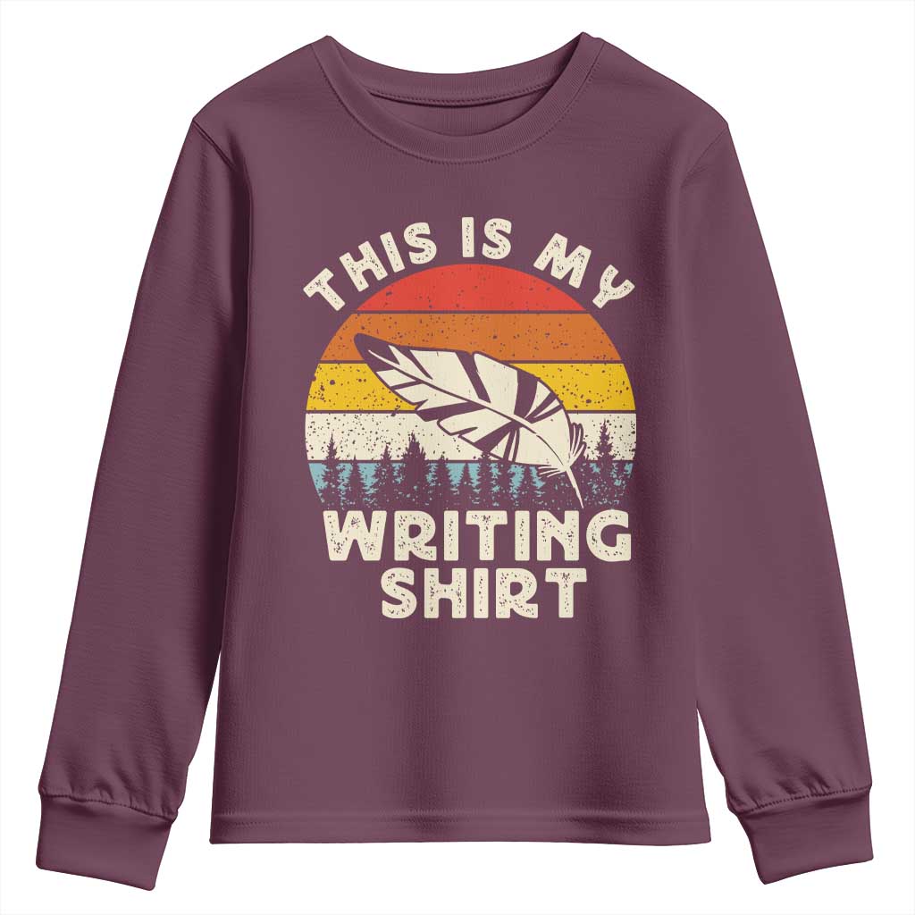 Funny Writer Youth Sweatshirt This is My Writing Shirt Authors Poets Literature - Wonder Print Shop