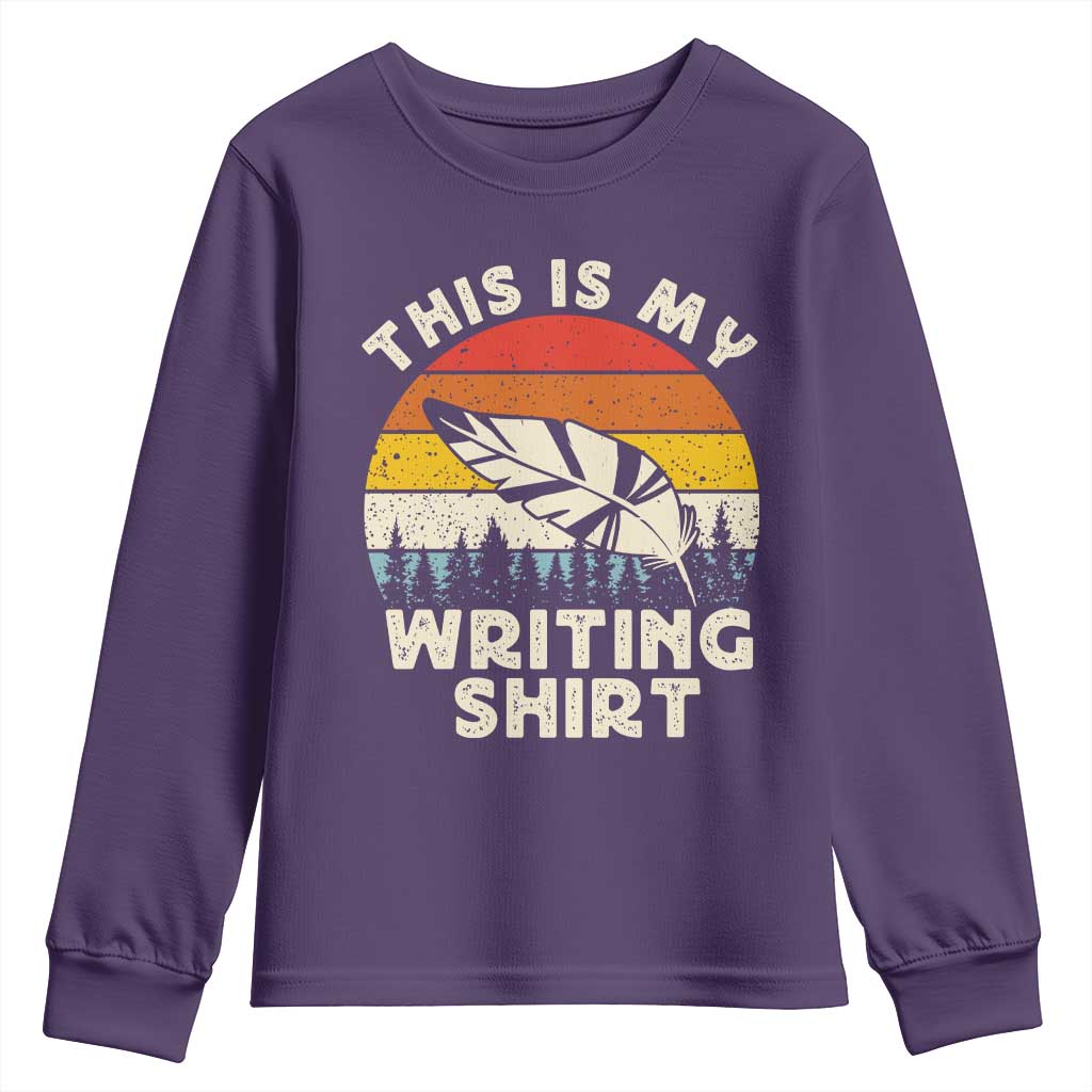 Funny Writer Youth Sweatshirt This is My Writing Shirt Authors Poets Literature - Wonder Print Shop