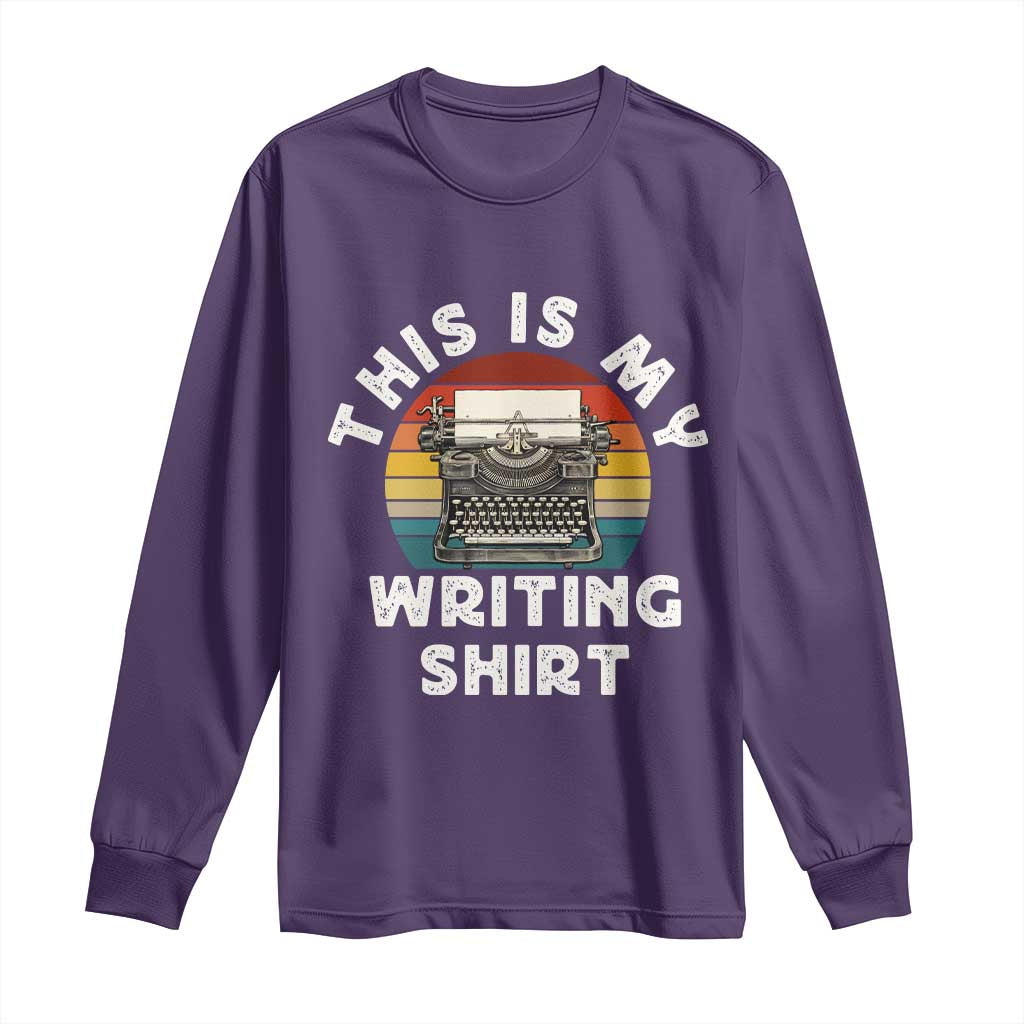 Funny Typewriter Long Sleeve Shirt This is My Writing Shirt - Wonder Print Shop