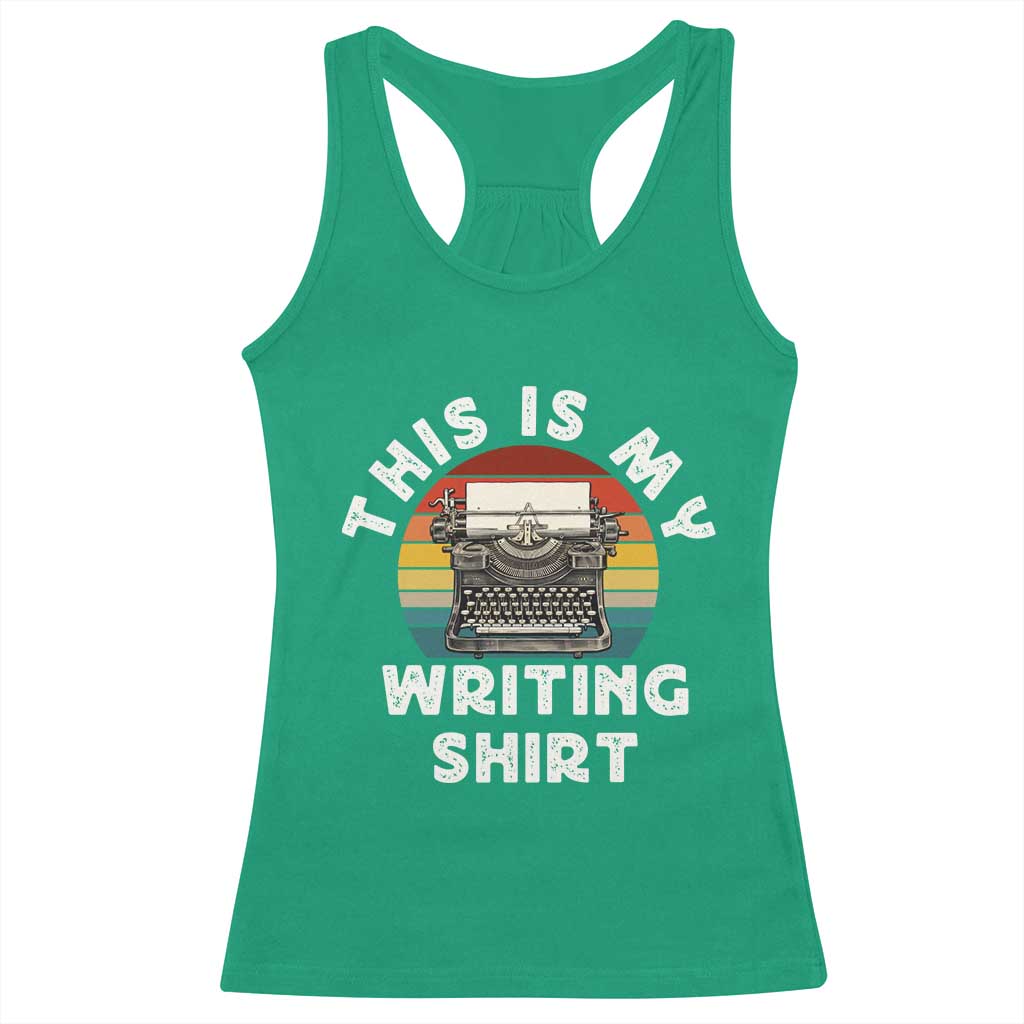 Funny Typewriter Racerback Tank Top This is My Writing Shirt - Wonder Print Shop