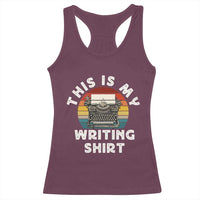 Funny Typewriter Racerback Tank Top This is My Writing Shirt - Wonder Print Shop