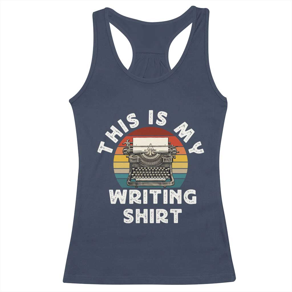 Funny Typewriter Racerback Tank Top This is My Writing Shirt - Wonder Print Shop