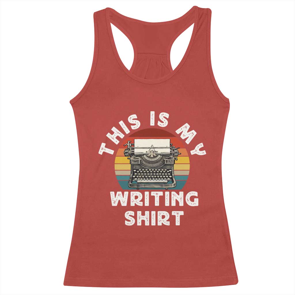 Funny Typewriter Racerback Tank Top This is My Writing Shirt - Wonder Print Shop