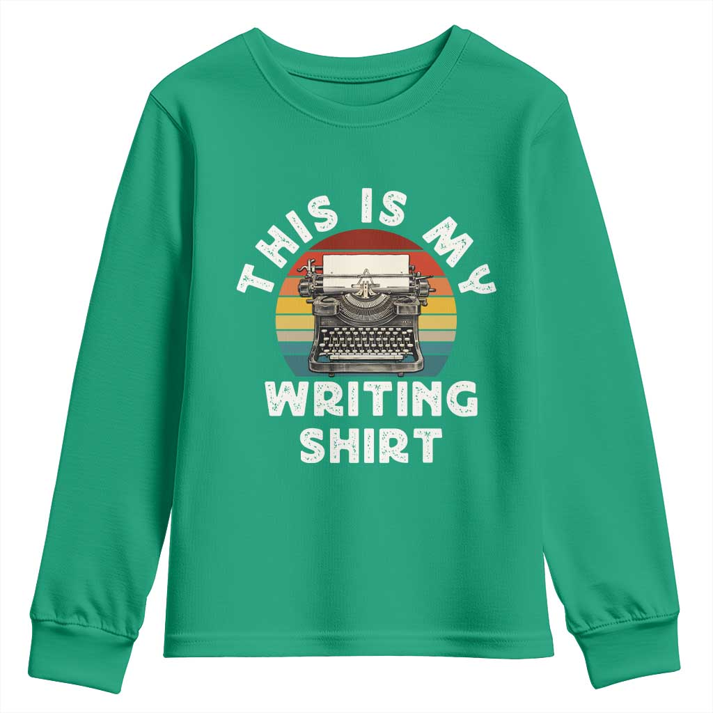 Funny Typewriter Youth Sweatshirt This is My Writing Shirt - Wonder Print Shop