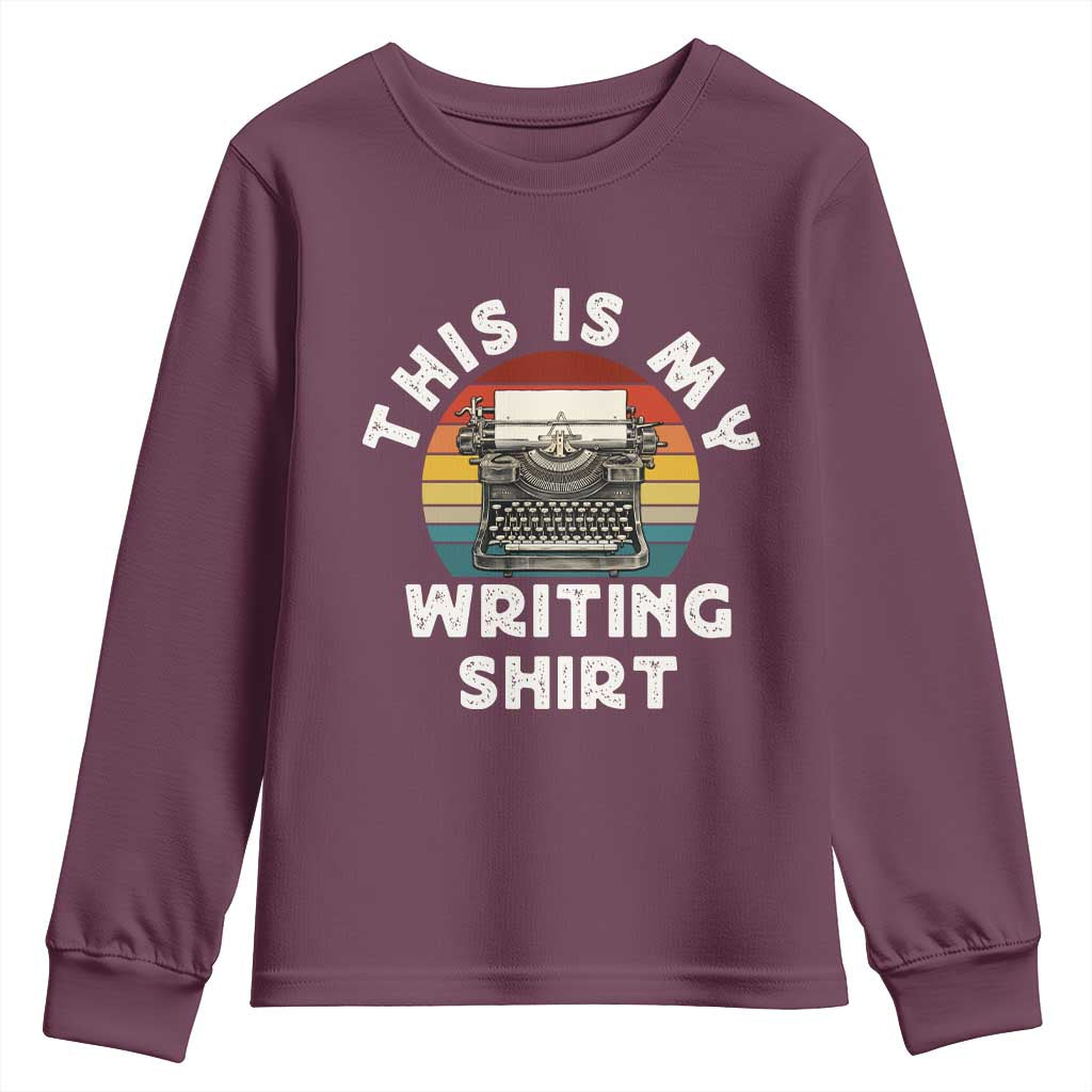 Funny Typewriter Youth Sweatshirt This is My Writing Shirt - Wonder Print Shop