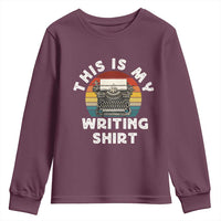 Funny Typewriter Youth Sweatshirt This is My Writing Shirt - Wonder Print Shop