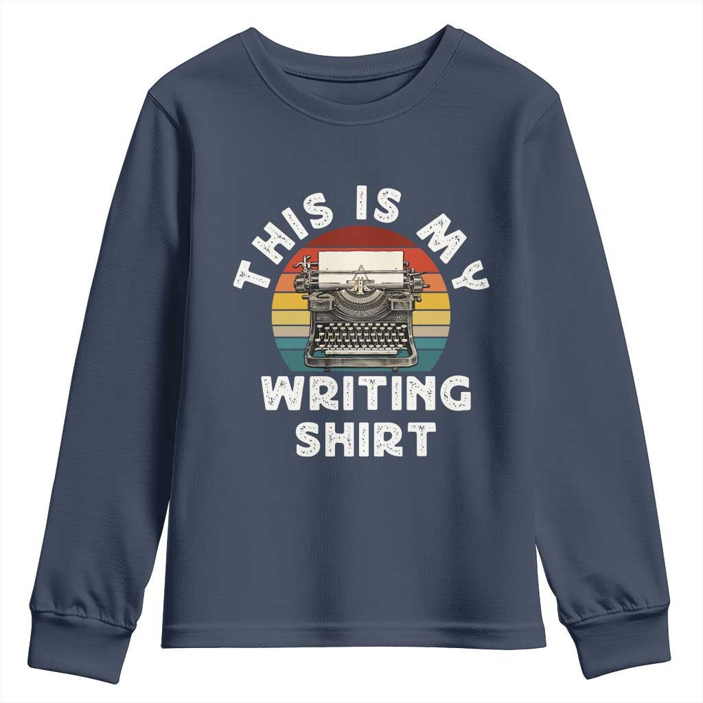 Funny Typewriter Youth Sweatshirt This is My Writing Shirt - Wonder Print Shop