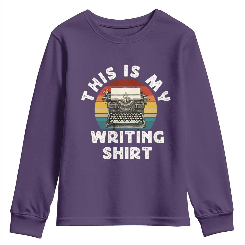 Funny Typewriter Youth Sweatshirt This is My Writing Shirt - Wonder Print Shop