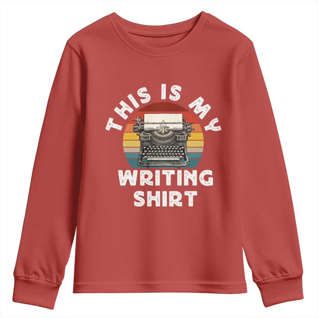 Funny Typewriter Youth Sweatshirt This is My Writing Shirt - Wonder Print Shop