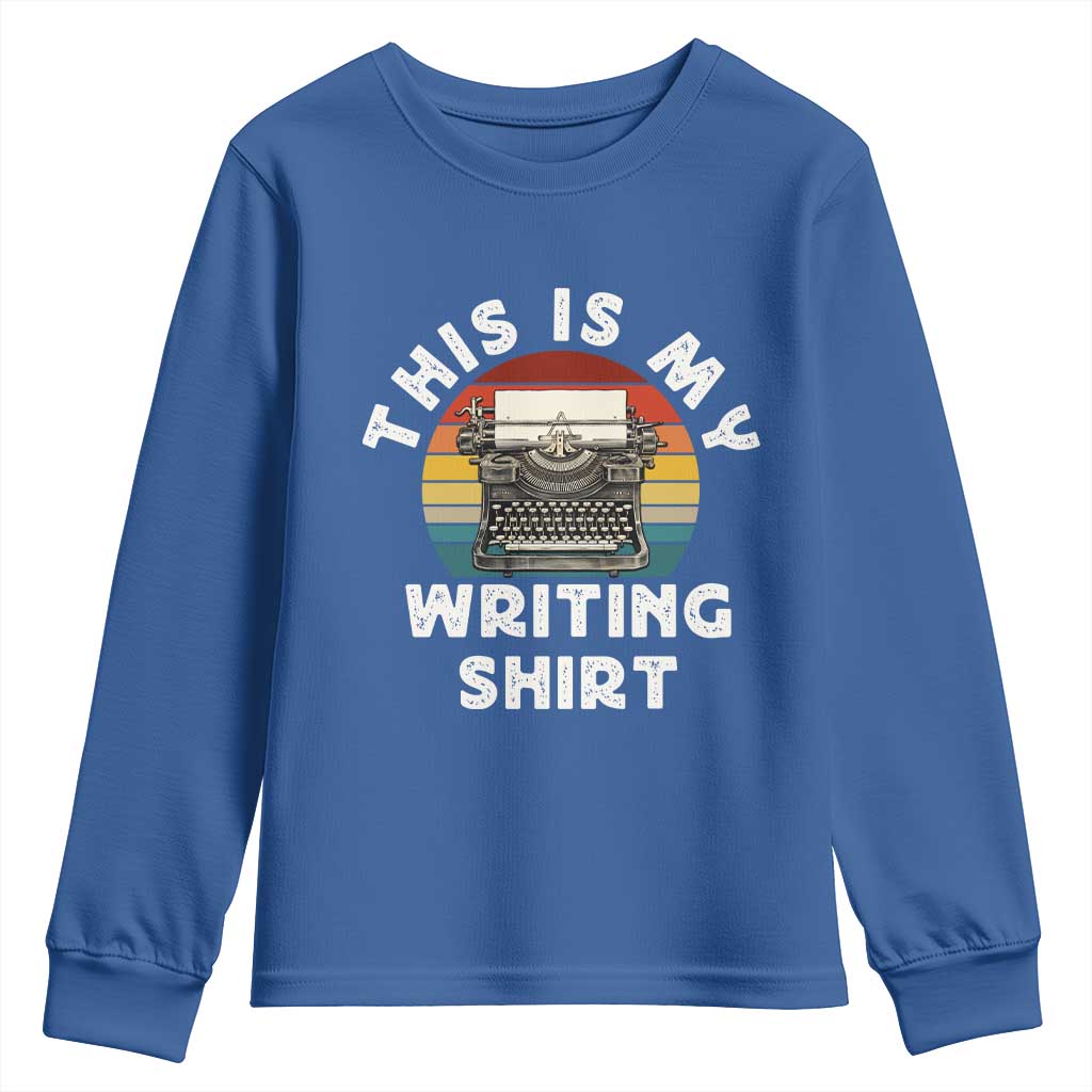Funny Typewriter Youth Sweatshirt This is My Writing Shirt - Wonder Print Shop