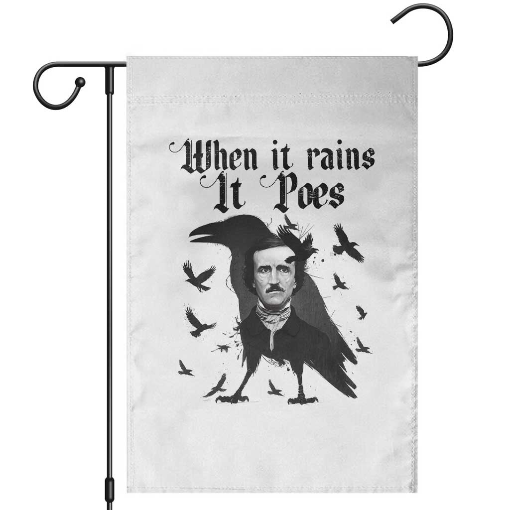 Funny Edgar Allan Poe Garden Flag When It Rains It Poes - Wonder Print Shop