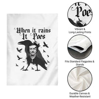 Funny Edgar Allan Poe Garden Flag When It Rains It Poes - Wonder Print Shop