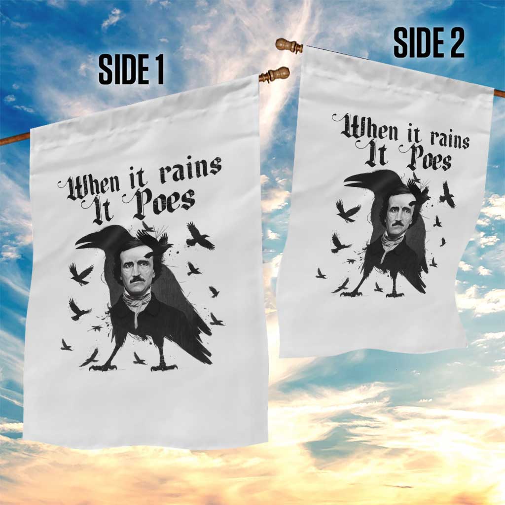 Funny Edgar Allan Poe Garden Flag When It Rains It Poes - Wonder Print Shop