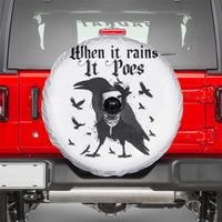 Funny Edgar Allan Poe Spare Tire Cover When It Rains It Poes - Wonder Print Shop