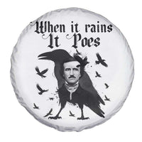 Funny Edgar Allan Poe Spare Tire Cover When It Rains It Poes - Wonder Print Shop