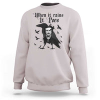 Funny Edgar Allan Poe Sweatshirt When It Rains It Poes - Wonder Print Shop