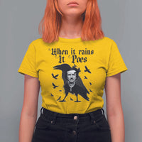 Funny Edgar Allan Poe T Shirt For Women When It Rains It Poes - Wonder Print Shop
