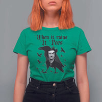 Funny Edgar Allan Poe T Shirt For Women When It Rains It Poes - Wonder Print Shop