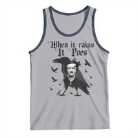 Funny Edgar Allan Poe Tank Top When It Rains It Poes - Wonder Print Shop