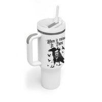Funny Edgar Allan Poe Tumbler With Handle When It Rains It Poes