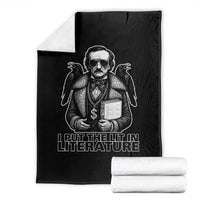 Funny Edgar Allan Poe Throw Blanket I Put The Lit In Literature - Wonder Print Shop