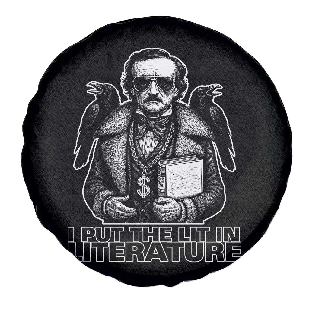 Funny Edgar Allan Poe Spare Tire Cover I Put The Lit In Literature - Wonder Print Shop